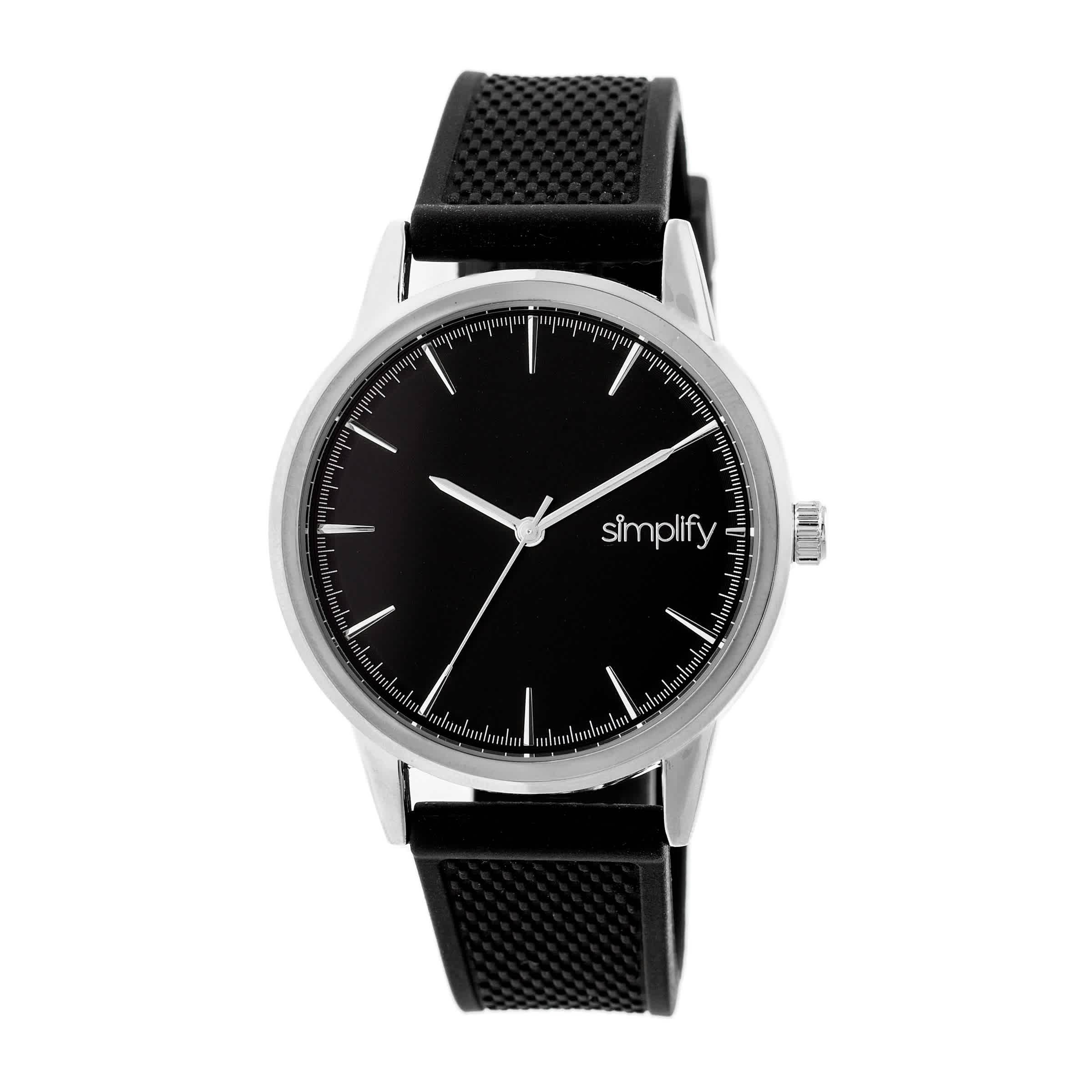 Simplify The 5200 Black Dial Black Silicone Watch Sim5202