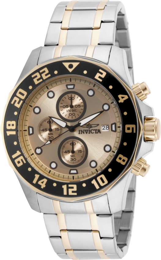 Invicta Specialty Chronograph Gold Dial Mens Watch 15940 In Two Tone  / Black / Gold