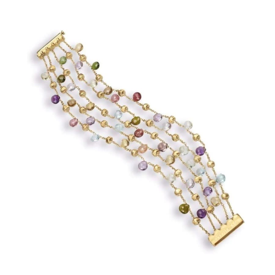 Marco Bicego Paradise Gold And Mixed Stone Five-strand Bracelet In Yellow