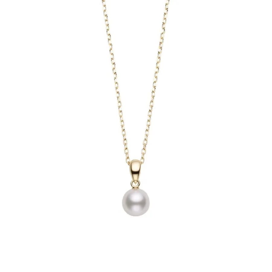 Mikimoto Akoya Cultured Pearl Pendent 7-7.5mm Quality A+ Pps702k In Yellow