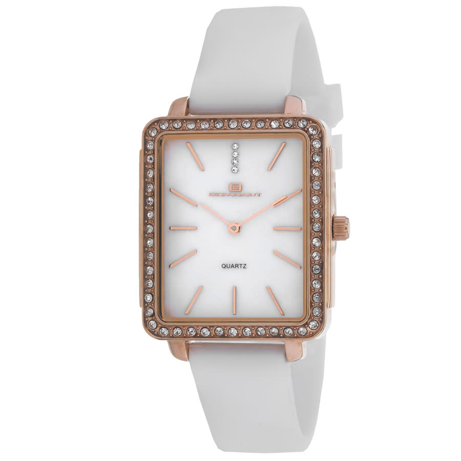 Shop Oceanaut Adorn Quartz White Dial Ladies Watch Oc0273 In Gold Tone / Rose / Rose Gold Tone / White