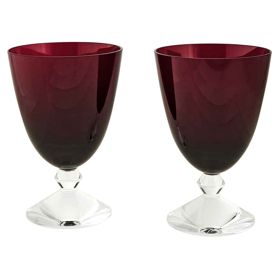 BACCARAT BACCARAT CRYSTAL VEGA RED WATER GLASS PAIR 2812265