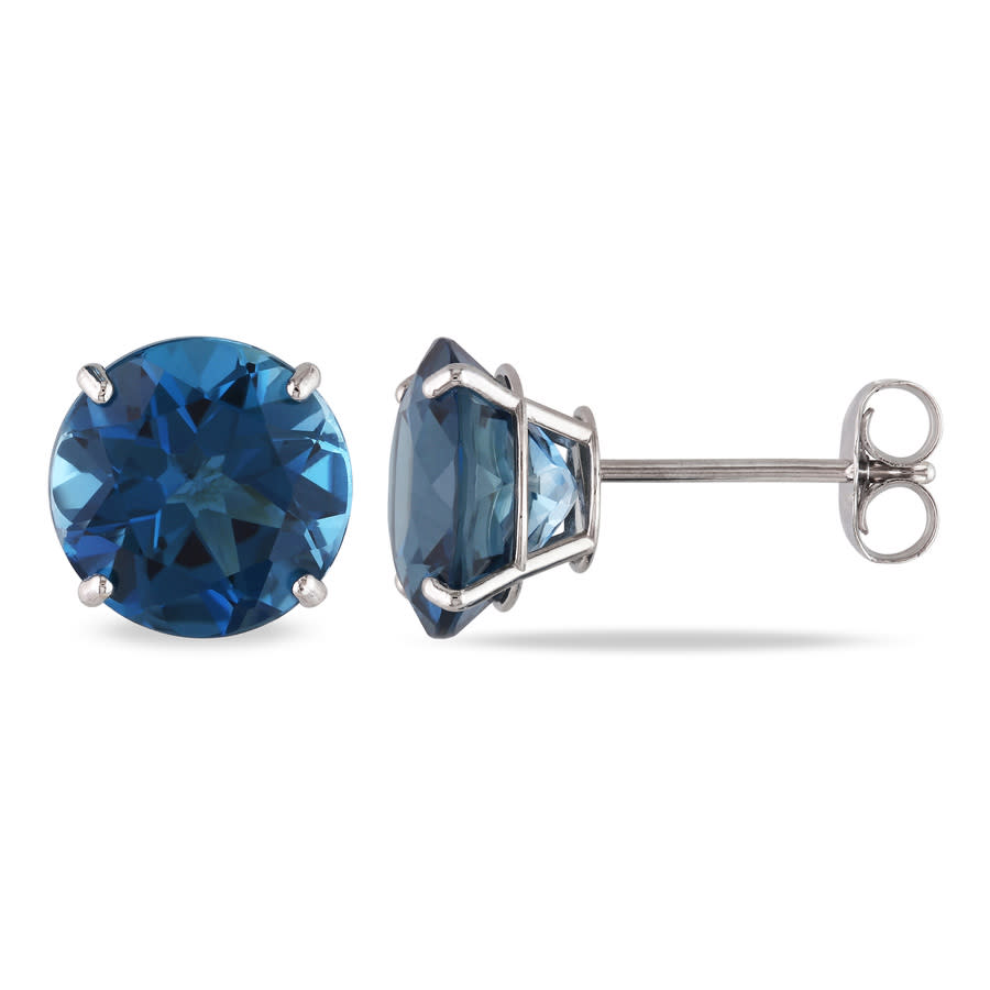 Amour 4 3/5 Ct Tgw London Blue Topaz Stud Earrings In 14k White Gold In White