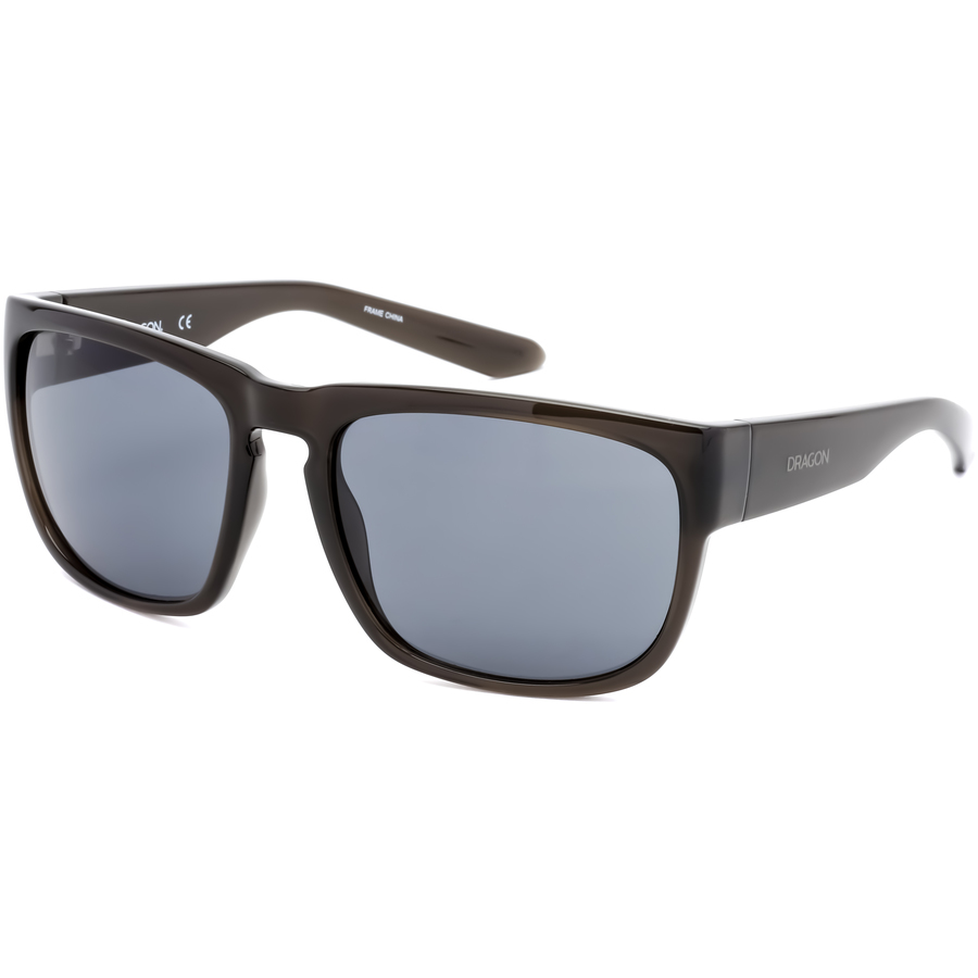 Dragon Mens Black Crystal Rectangular Sunglasses Dr Rune Xl 029 60 In Black,grey