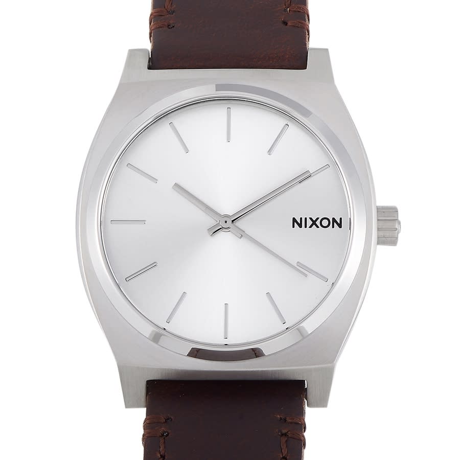 Nixon Time Teller Quartz Silver Dial Ladies Watch A1137-2872-00 In Brown / Silver