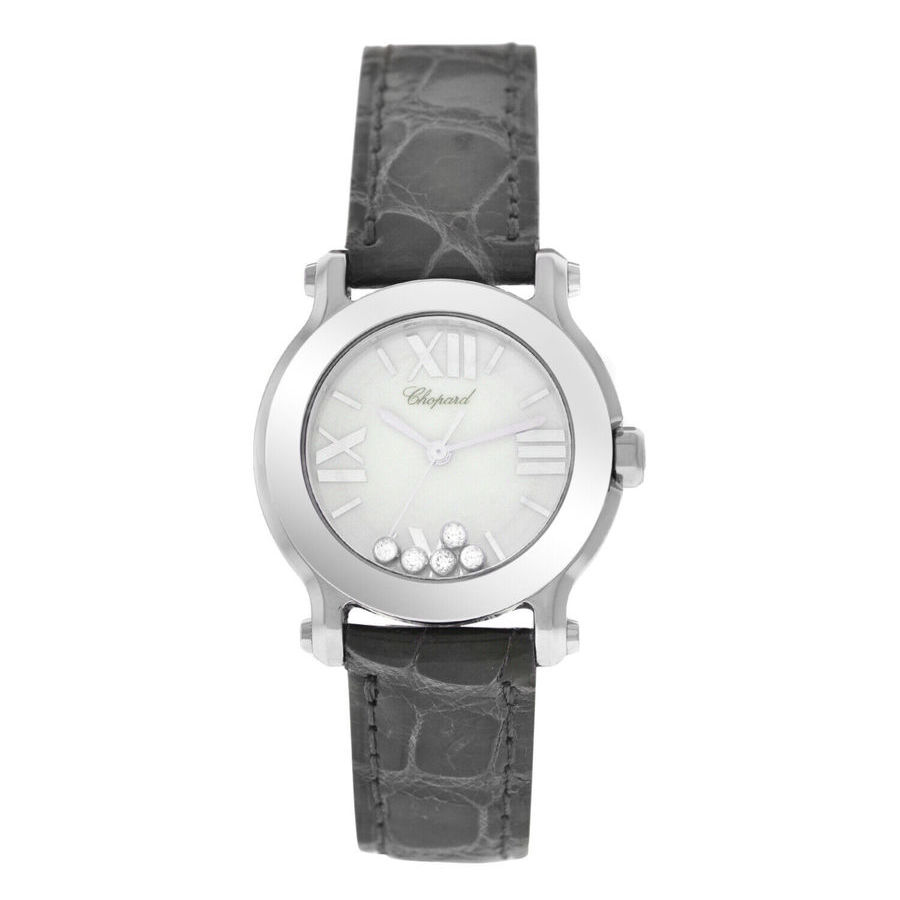 Pre-owned Chopard Happy Sport Quartz Grey Dial Ladies Watch 8509 In Black