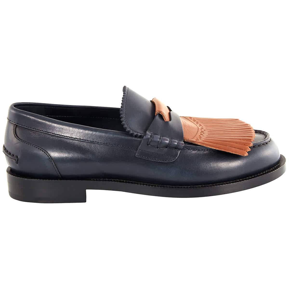 Burberry Mens Bedmoore Fringe Loafer In Blue