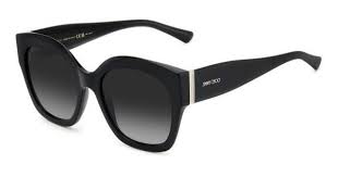 Jimmy Choo Leela Square Sunglasses, 55mm In Black / Grey