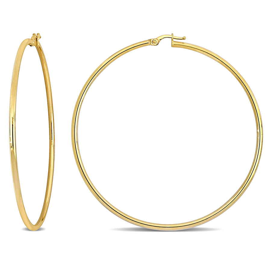 Amour 64.5mm Hoop Earrings In 10k Yellow Gold