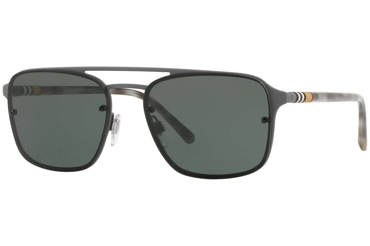 Click to view more detailed imagery on our partner's website Burberry Green Square Mens Sunglasses Be3095 12595u 56 In Green,grey