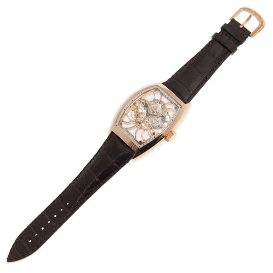 Shop Franck Muller Cintree Curvex Hand Wind Unisex Watch 9880bs6sqt(5n) In Black / Brown / Gold / Gold Tone / Rose / Rose Gold / Rose Gold Tone