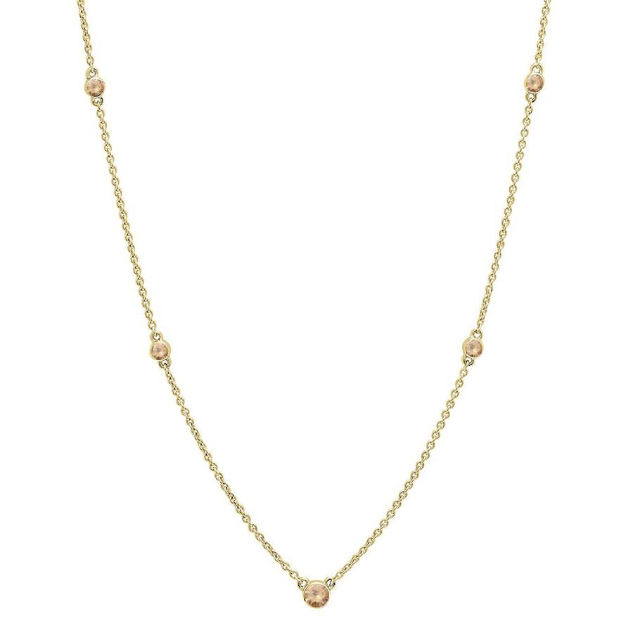 Click to view more detailed imagery on our partner's website Dazzling Rock Dazzlingrock Collection 0.30 Carat (ctw) 10k Round Champagne Diamond Ladies Necklace 1/3 Ct In Beige,gold Tone,yellow