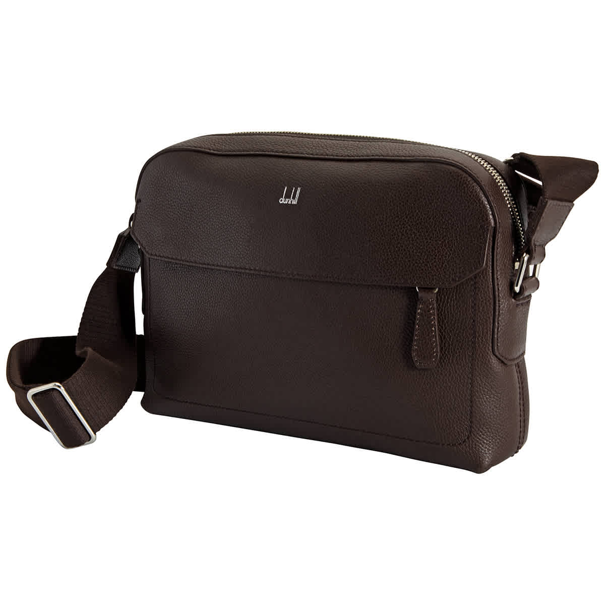 Dunhill Dark Chocolate Leather Belgrave City Messenger Bag In Brown