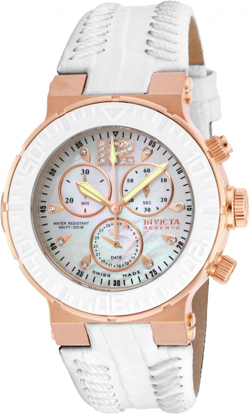 INVICTA OCEAN REEF CHRONOGRAPH WHITE MOTHER OF PEARL DIAL LADIES WATCH 10731