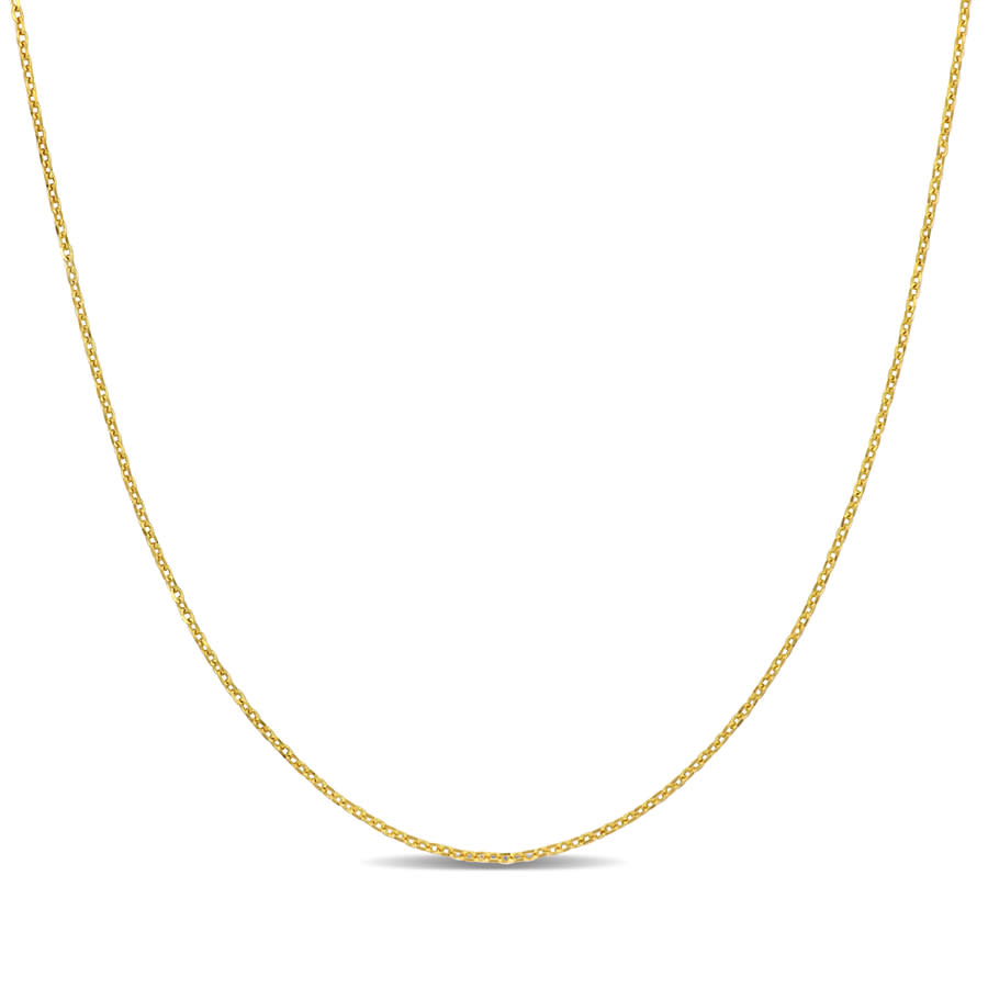 Amour 14k Yellow Gold Diamond Cut Cable Chain Necklace 18