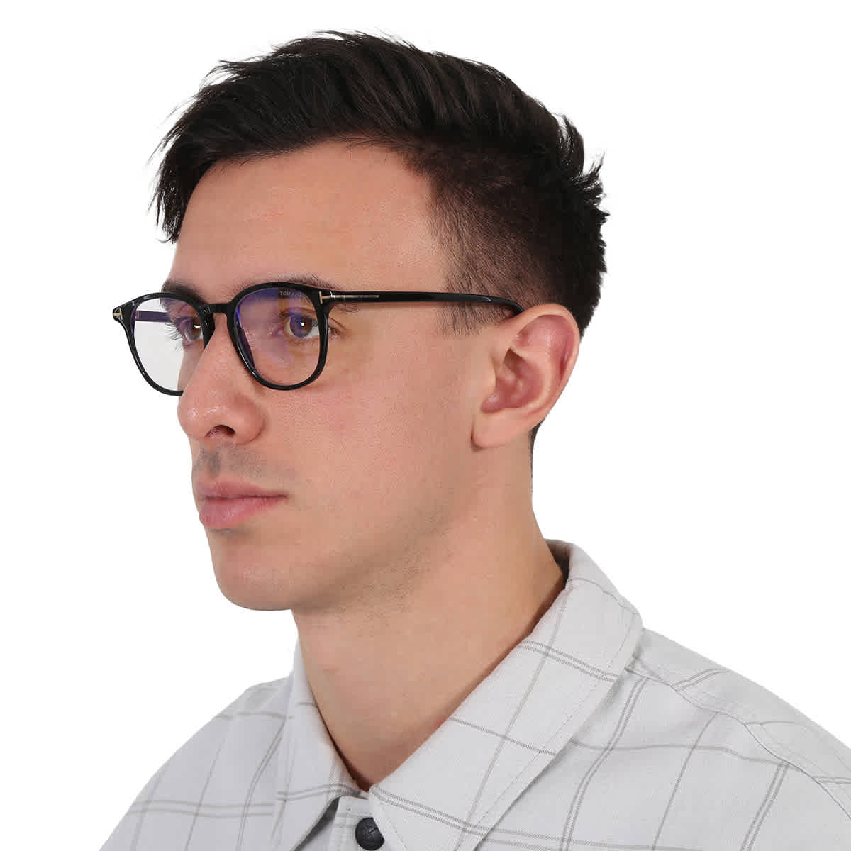 Tom Ford Blue Block Round Mens Eyeglasses FT5832-B 001 50