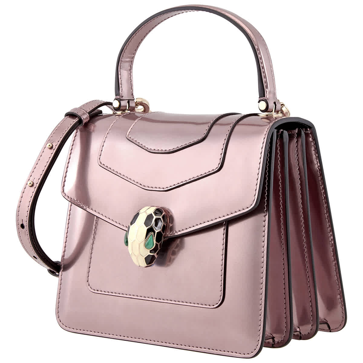 Bvlgari Leather Serpenti Forever Flap Cover Bag In Rose Gold, ModeSens