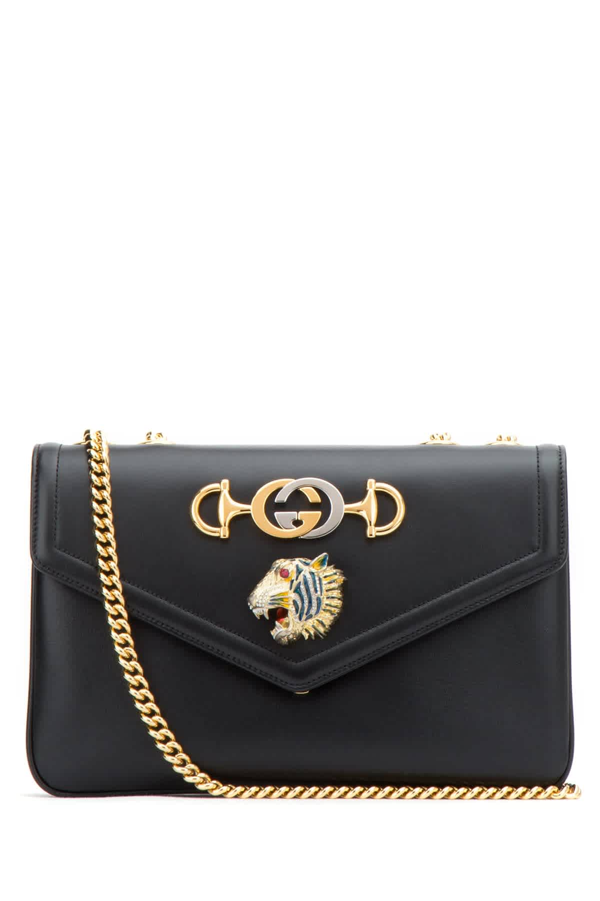 GUCCI BLACK MEDIUM RAJAH SHOULDER BAG