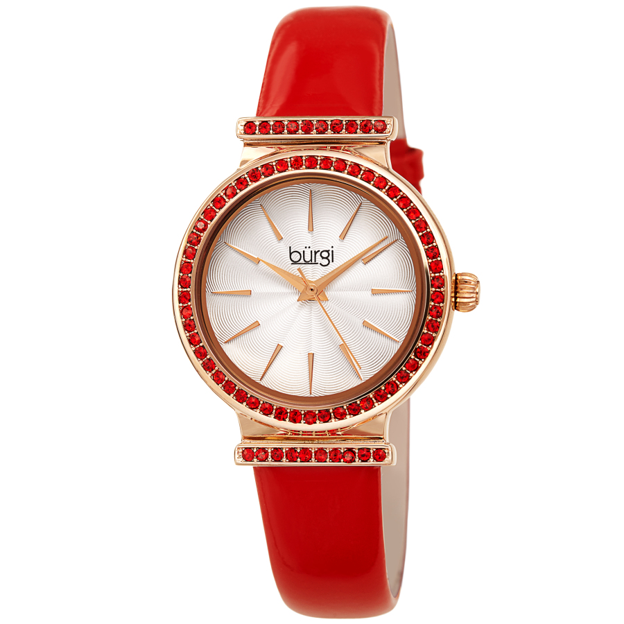 Burgi Quartz White Dial Ladies Watch Bur243rd In Red   / Gold Tone / White / Yellow