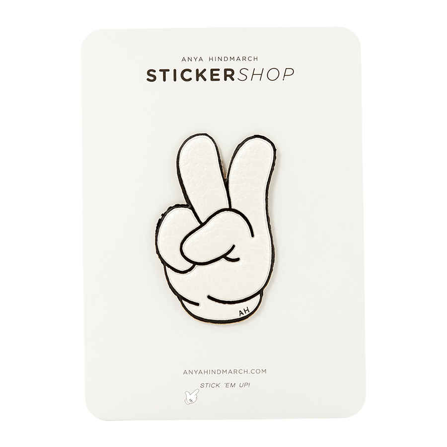Anya Hindmarch Victory Finger Symbol Sticker In White