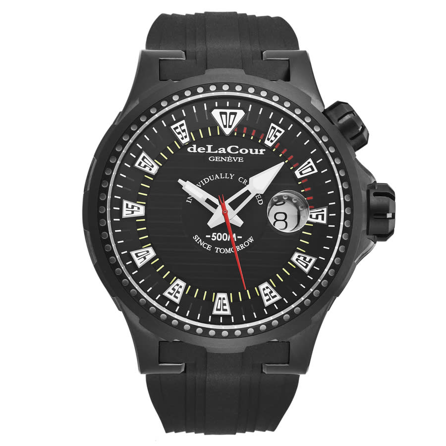 Delacour Promess Automatic Black Dial Mens Watch Wati0041-1342 In Black