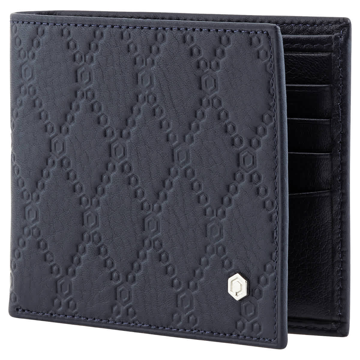 Picasso And Co Leather Wallet- Navy Blue