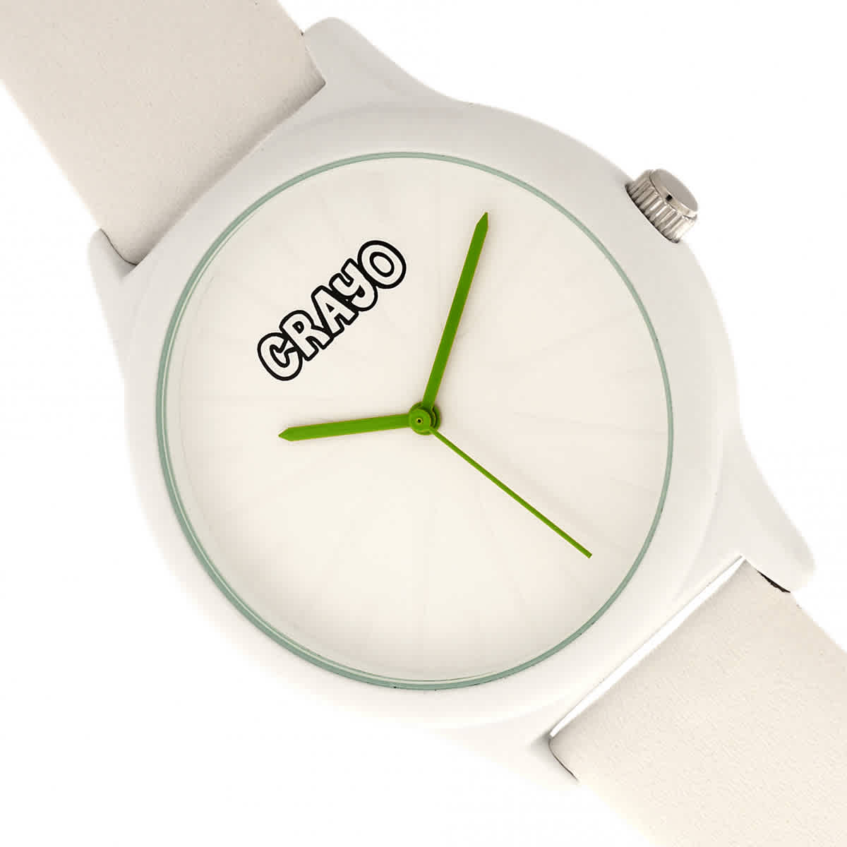 Shop Crayo Splat Quartz White Dial Watch Cracr5301 In Green / White