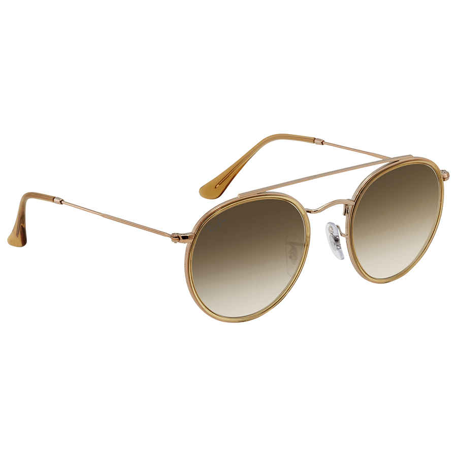 Ray Ban Blaze Round Double Bridge Light Brown Gradient Sunglasses Rb3647n 907051 51 In Brown
