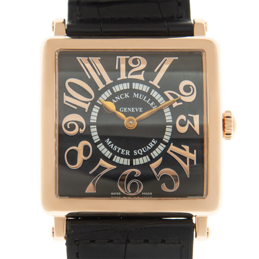 Franck Muller Master Square Black Dial Unisex Watch 6002mqzrelv(5n) In Black / Gold / Gold Tone / Rose / Rose Gold / Rose Gold Tone