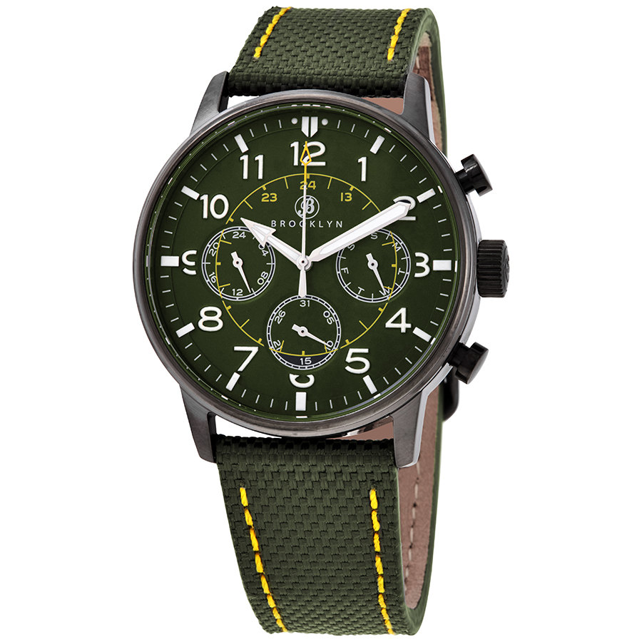 Brooklyn Watch Co. Greenpoint Quartz Mens Watch 8125q4 In Green,gunmetal