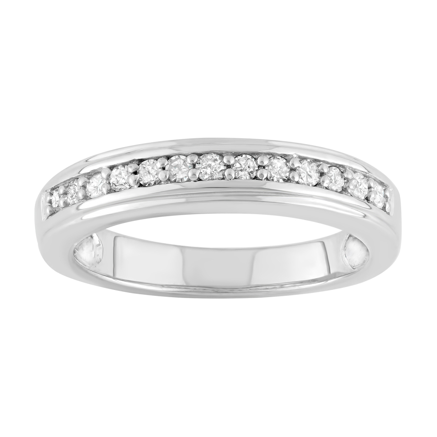 Hetal Diamonds 1/4 Cttw Diamond Band In Sterling Silver In Silver Tone,white