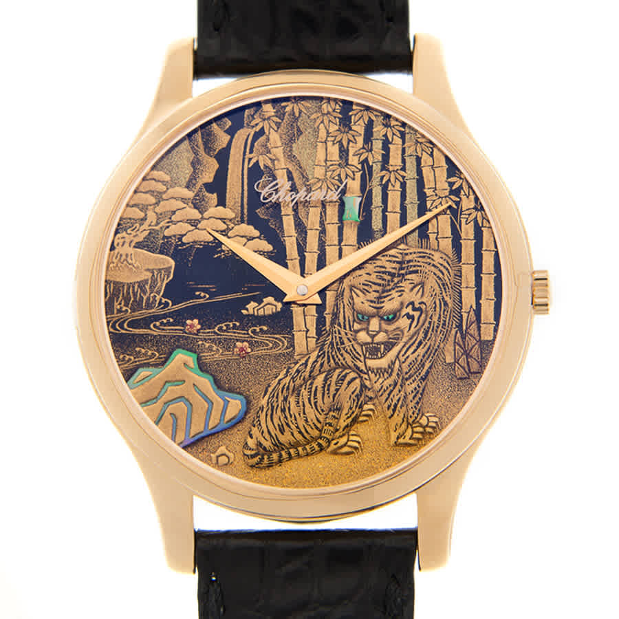 Shop Chopard L.u.c Xp Urushi Tiger Unisex Watch 161902 5048 In Black / Gold / Gold Tone / Rose / Rose Gold / Rose Gold Tone