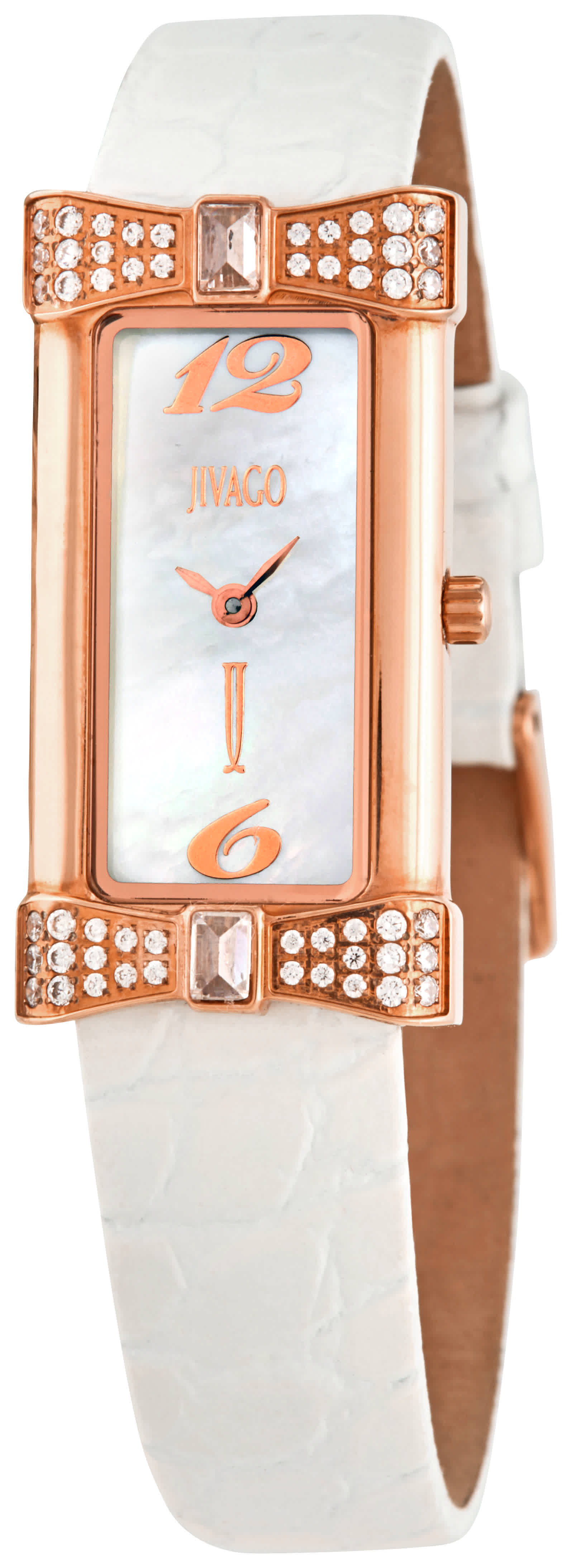 Jivago Charmante White Mother Of Pearl Dial Ladies Watch Jv1412 In Gold Tone / Mother Of Pearl / Rose / Rose Gold Tone / White