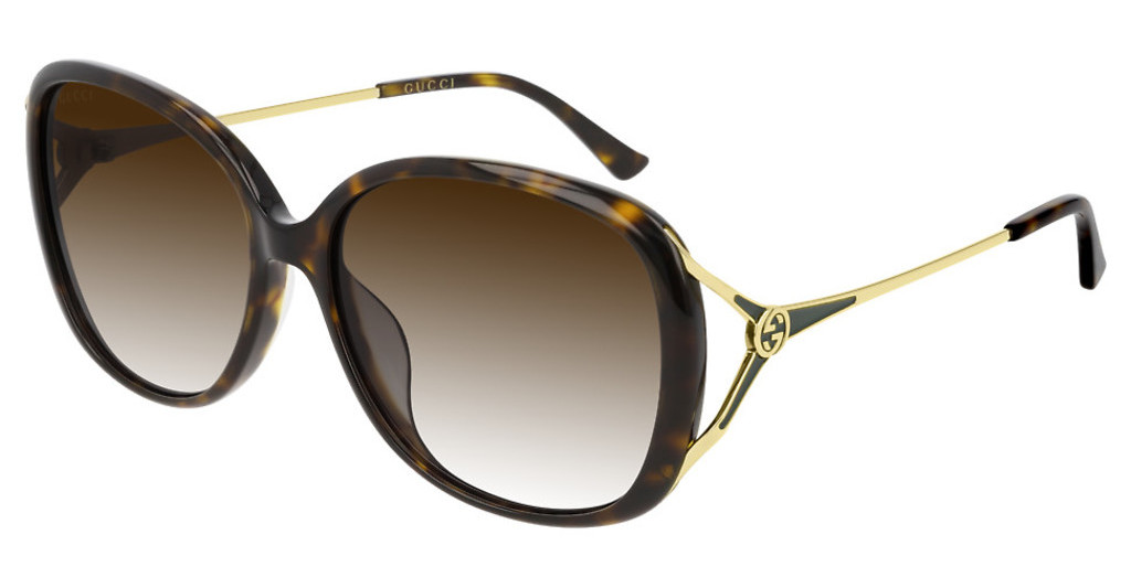 Gucci Havana Square Ladies Sunglasses Gg0649sk-003 58 In N,a