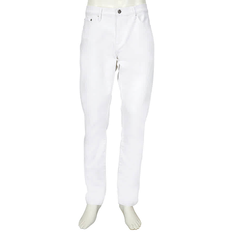 Burberry Mens White Slim Ffit Denim Jeans In Blue,white