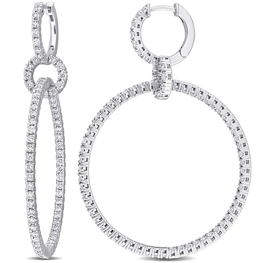 Amour 2.69 Ct Diamond Tw Hoop Earrings 14k Gold White Gh I1