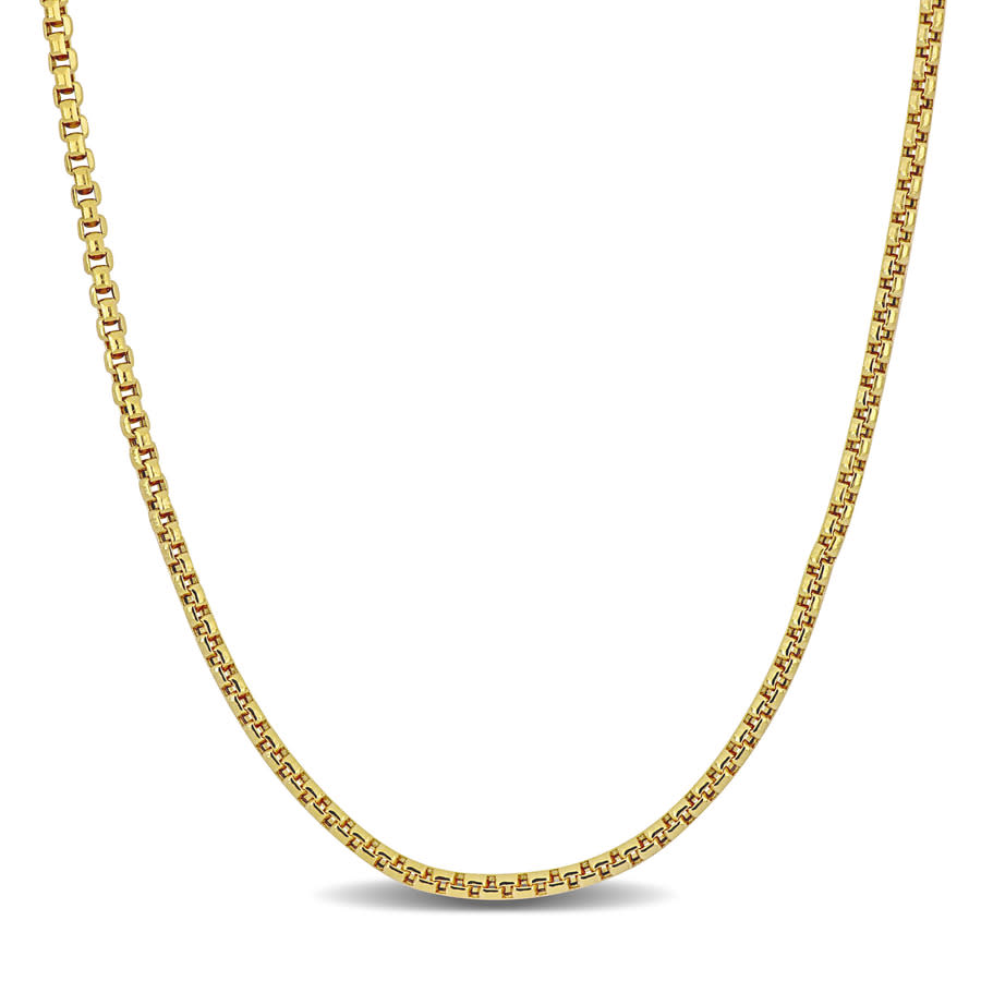 Amour 1.6mm Hollow Round Box Link Chain Necklace In 14k Yellow Gold - 18 In