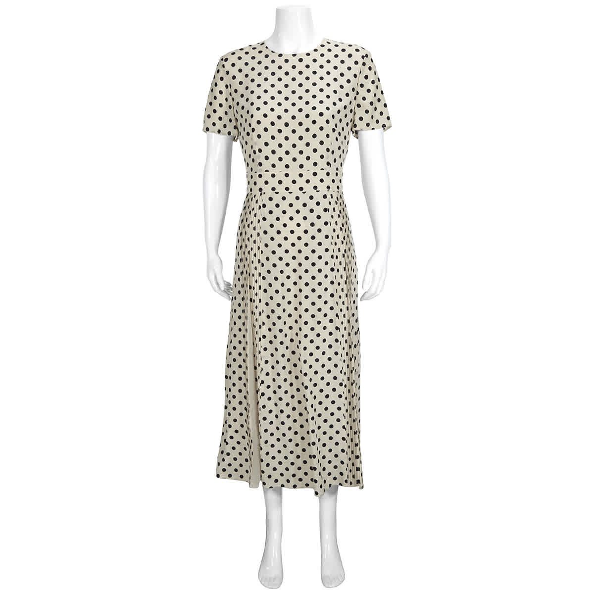 Burberry Corin Silk Polka-dot Dress In Navy