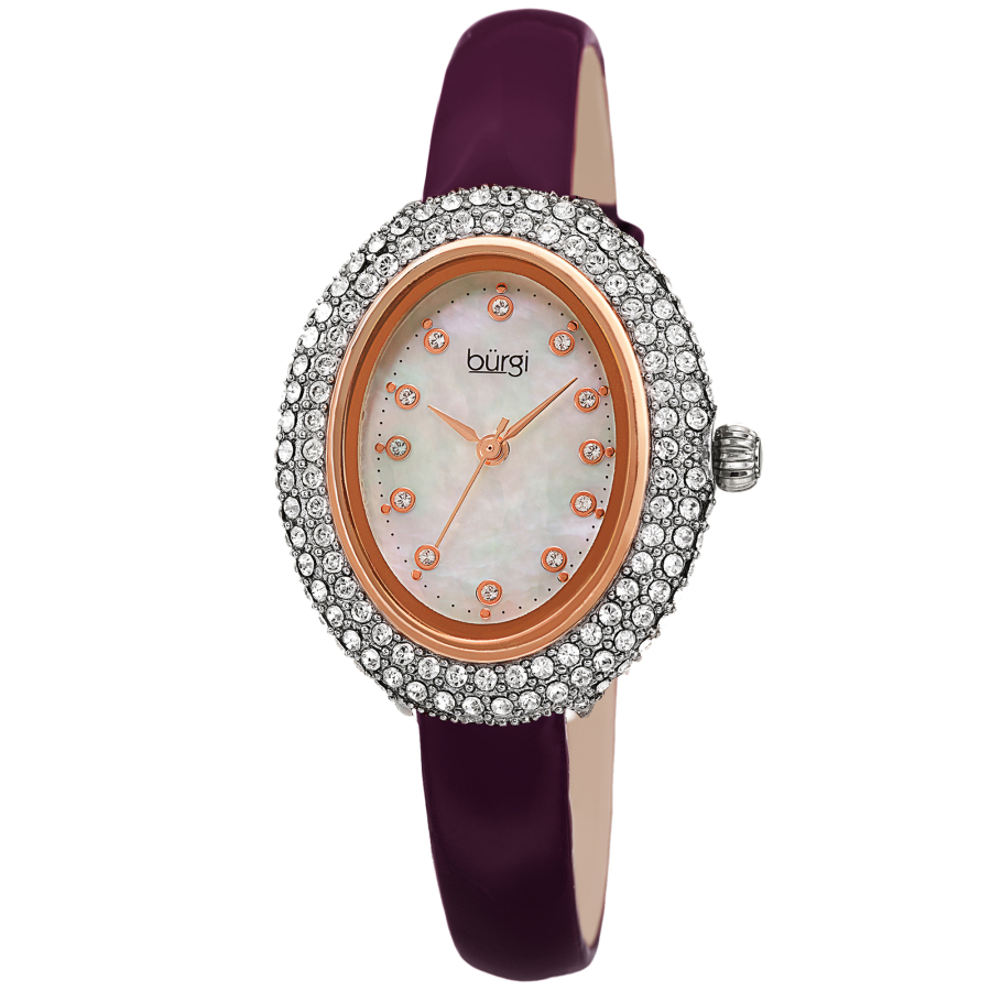 Burgi Quartz White Dial Ladies Watch Bur234pu In Brass / Gold Tone / Purple / Rose / Rose Gold Tone / White