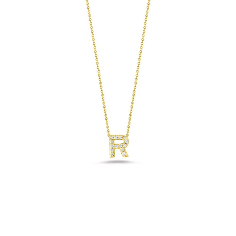 Roberto Coin Love Letter R Pendant Yellow Gold And Diamonds R - 001634aychxr In Yellow