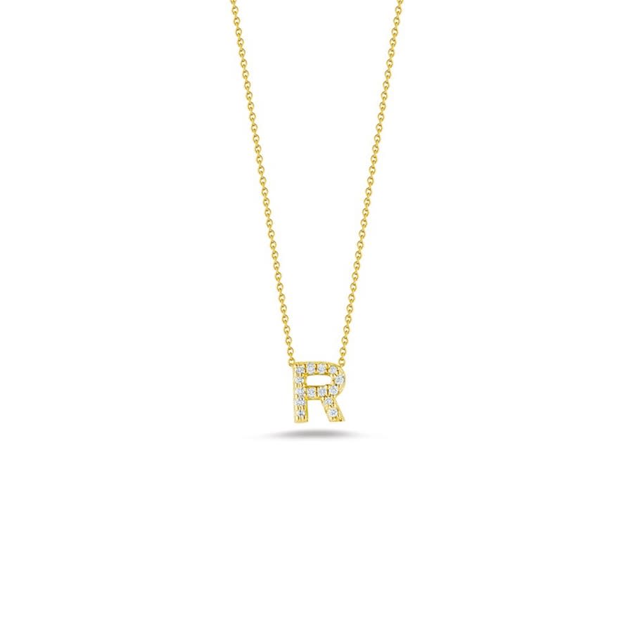 Roberto Coin Love Letter R Pendant Yellow Gold And Diamonds R - 001634aychxr