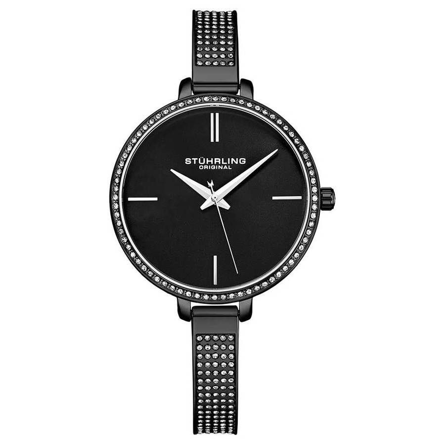 Stuhrling Original Vogue Black Dial Ladies Watch M15755 In Black / Silver