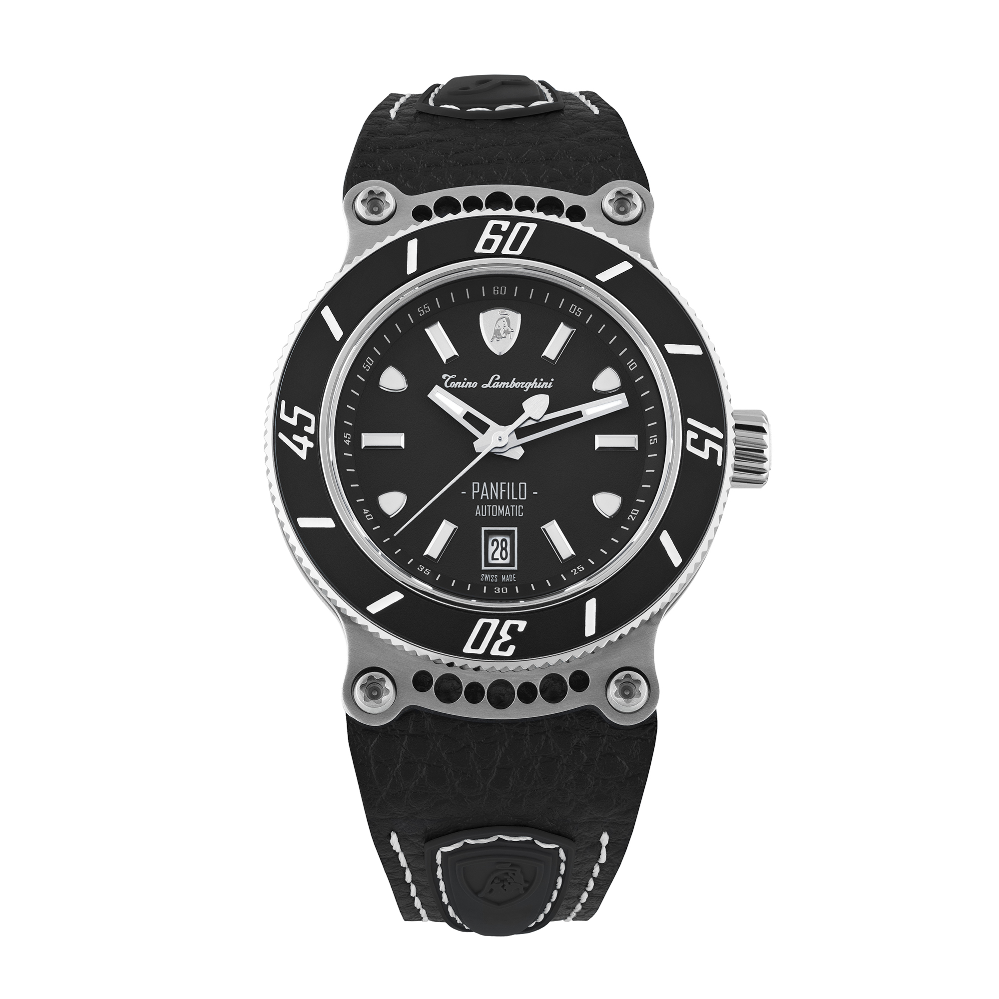 TONINO LAMBORGHINI TONINO LAMBORGHINI PANFILO AUTOMATIC BLACK DIAL MENS WATCH TLF-T03-1