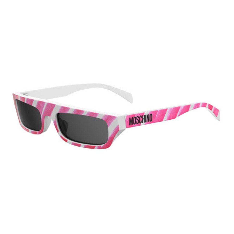 MOSCHINO LADIES PINK RECTANGULAR SUNGLASSES MOS047/S0SDHIR53