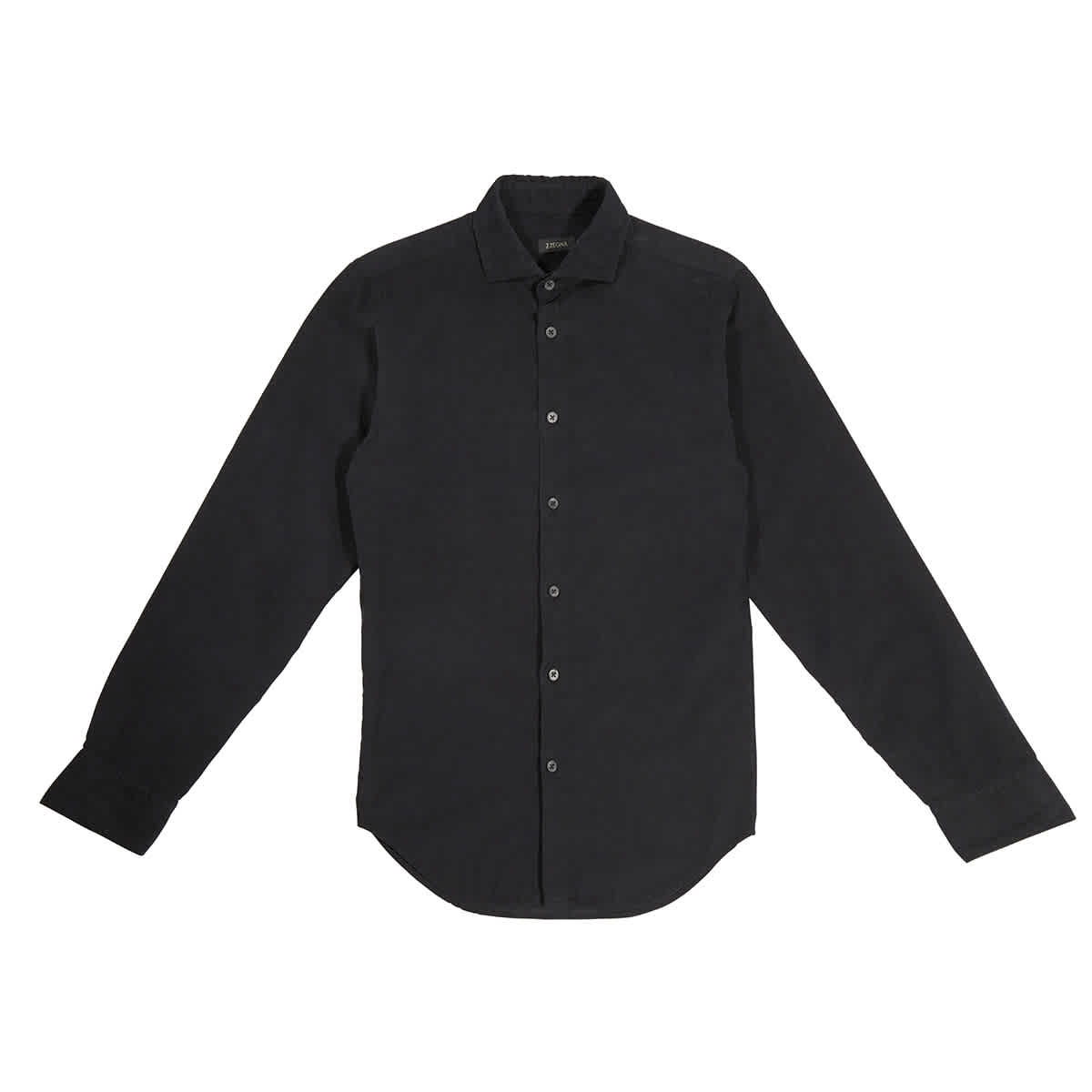 Ermenegildo Zegna Long Sleeve Cord Shirt In Black