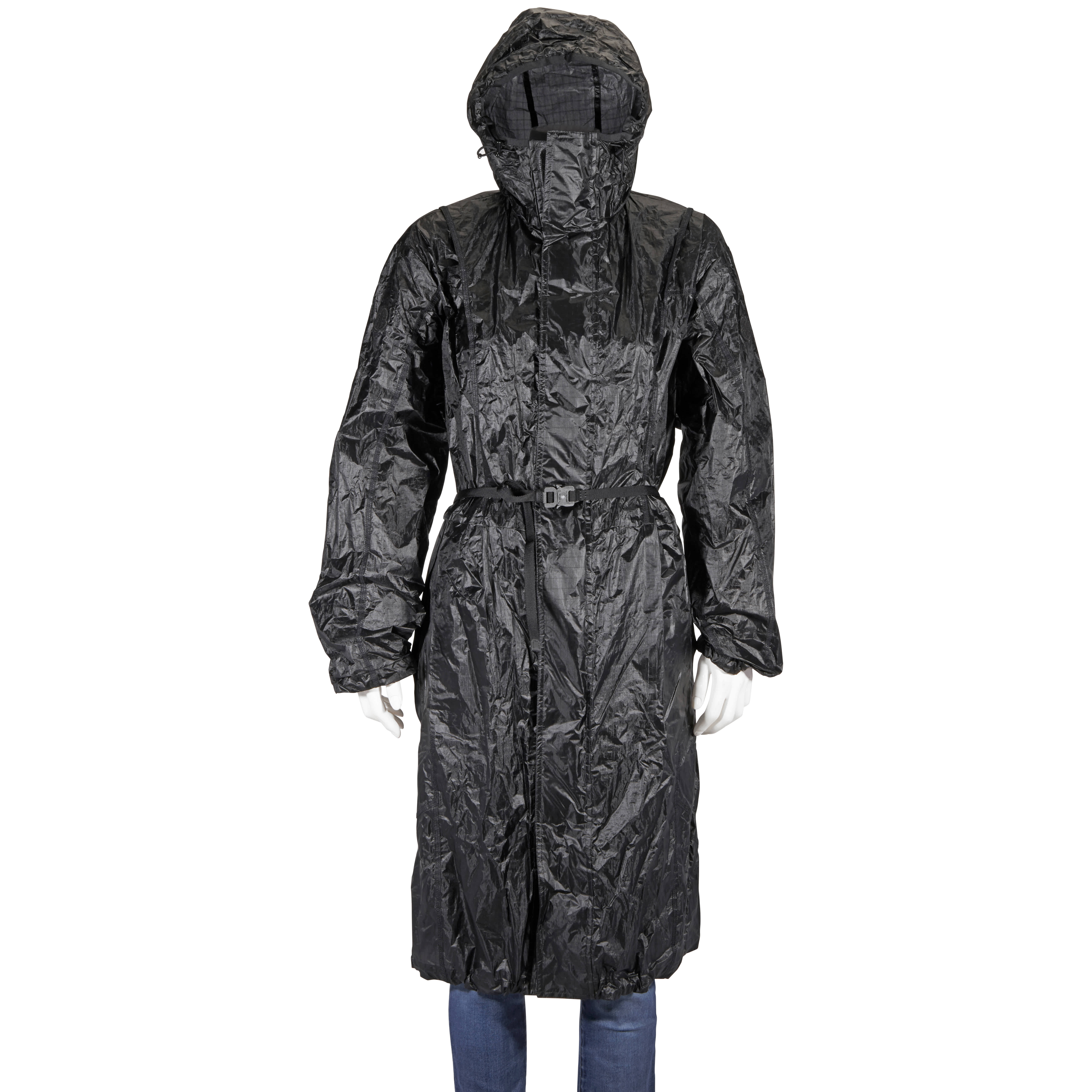 Moncler Black Genius Ciklon Hooded Rain Coat In Black