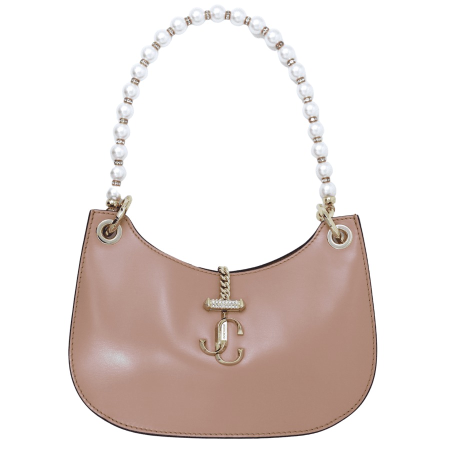 Jimmy Choo Ballet Pink/light Gold Calf Leather Varenne Hobo/s Bag 