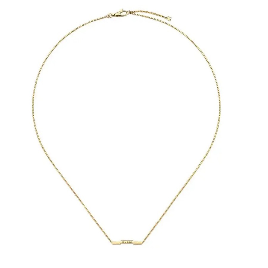 Gucci Link To Love Necklace With '' Bar In Yellow Gold In Yellow
