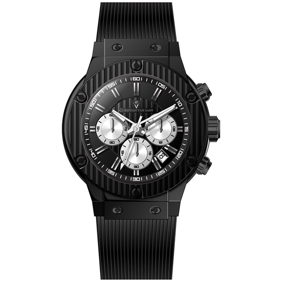 CHRISTIAN VAN SANT CHRISTIAN VAN SANT MONARCHY CHRONOGRAPH QUARTZ BLACK DIAL MEN'S WATCH CV8145