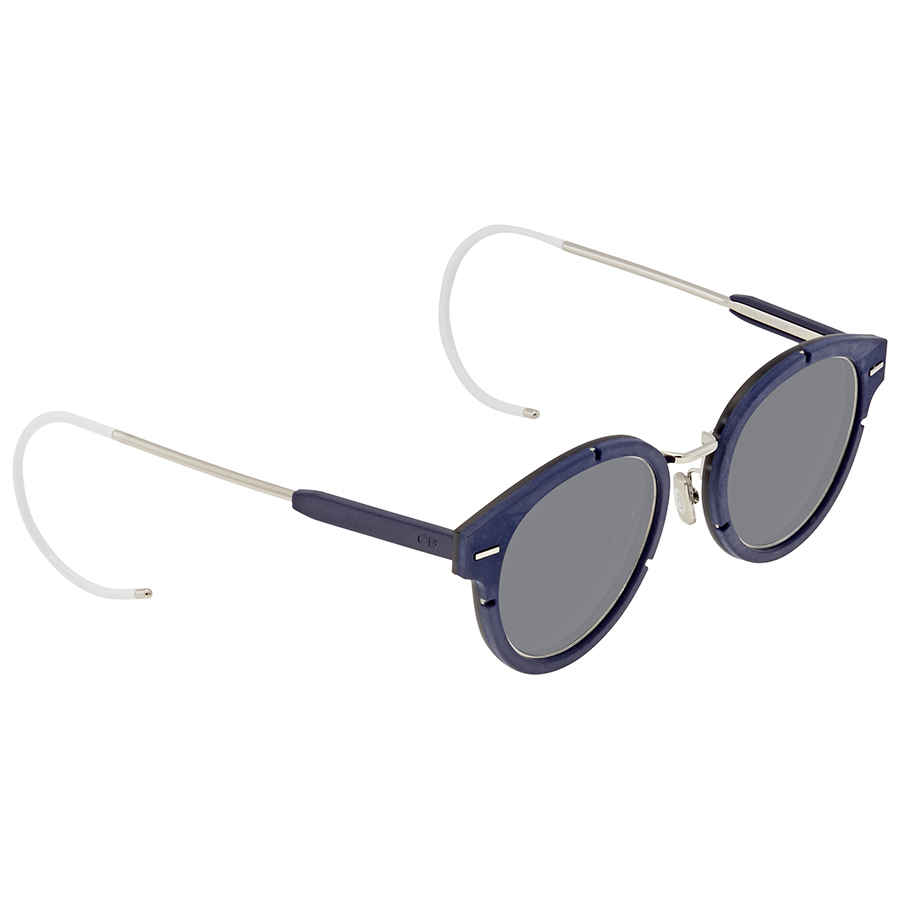 Dior Dark Gray Round Mens Sunglasses Magnitude01 S82/bn 61 In Blue,grey